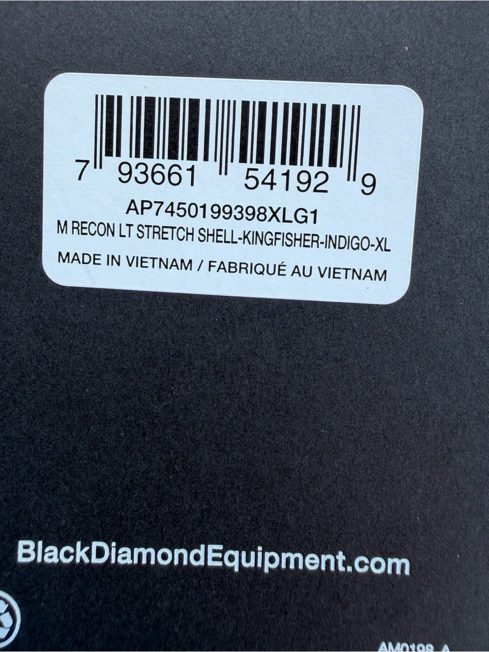 Black Diamond Men’s Recon LT Shell Kingfisher Indigo XL